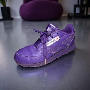 Youth Reebok Classic Leather Popsicle Purple Sneaker Size 3